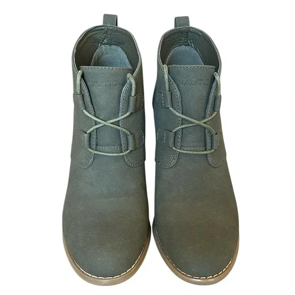 NAUTICA Gray / dark green Wedge Ankle Boots, size 8. - Picture 2 of 13